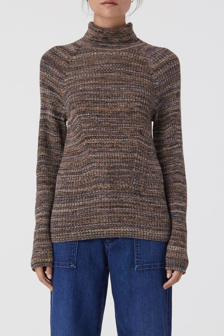 Rib Turtleneck - Blue Heather - Femme