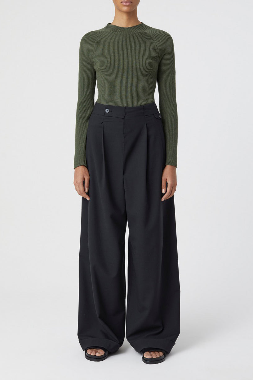 Crew Neck Long Sleeve - Army Green - Femme