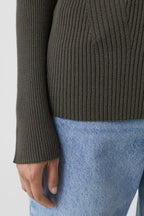 Crew Neck Long Sleeve - Army Green - Femme