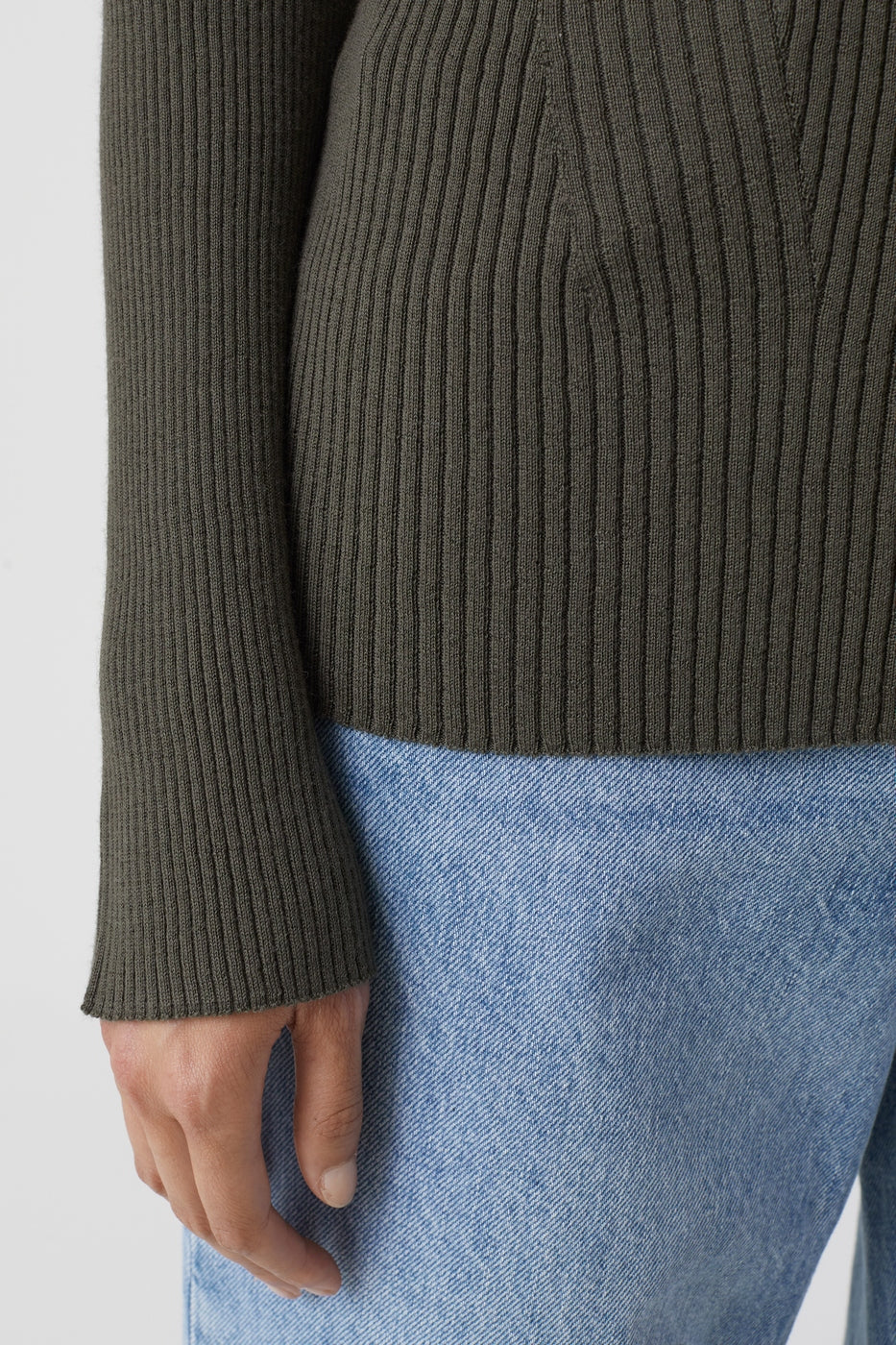 Crew Neck Long Sleeve - Army Green - Femme