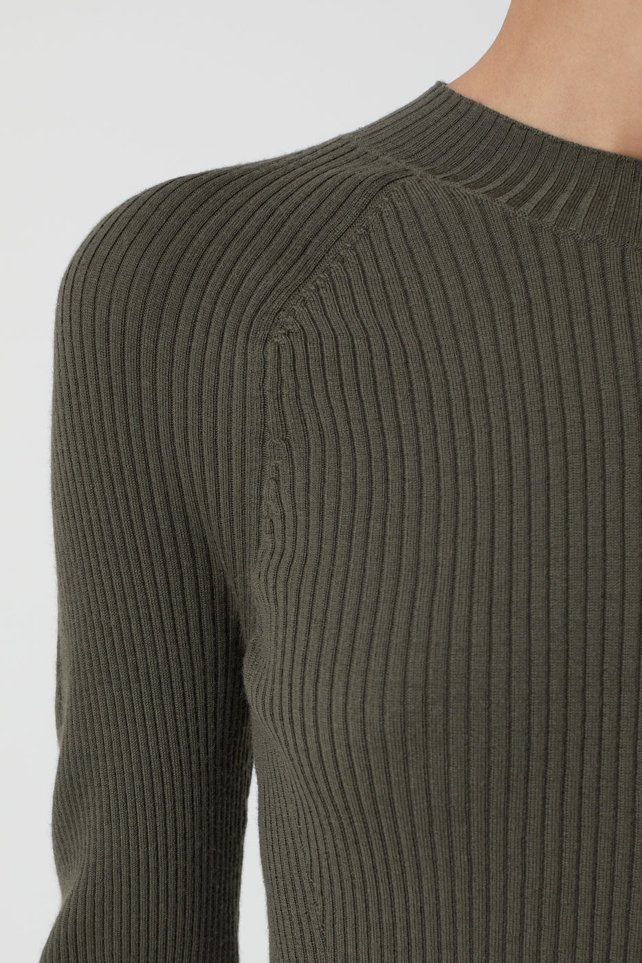 Crew Neck Long Sleeve - Army Green - Femme