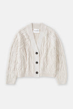V Cardigan Long Sleeve - Ivory - Femme