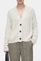 V Cardigan Long Sleeve - Ivory - Femme