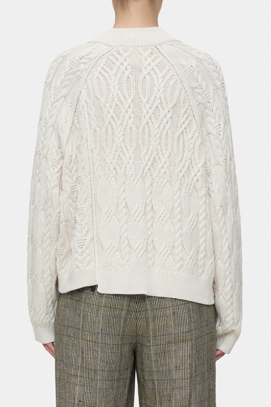 V Cardigan Long Sleeve - Ivory - Femme