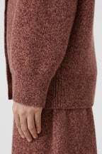 V Cardigan Long Sleeves - Jam - Femme