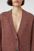 V Cardigan Long Sleeves - Jam - Femme