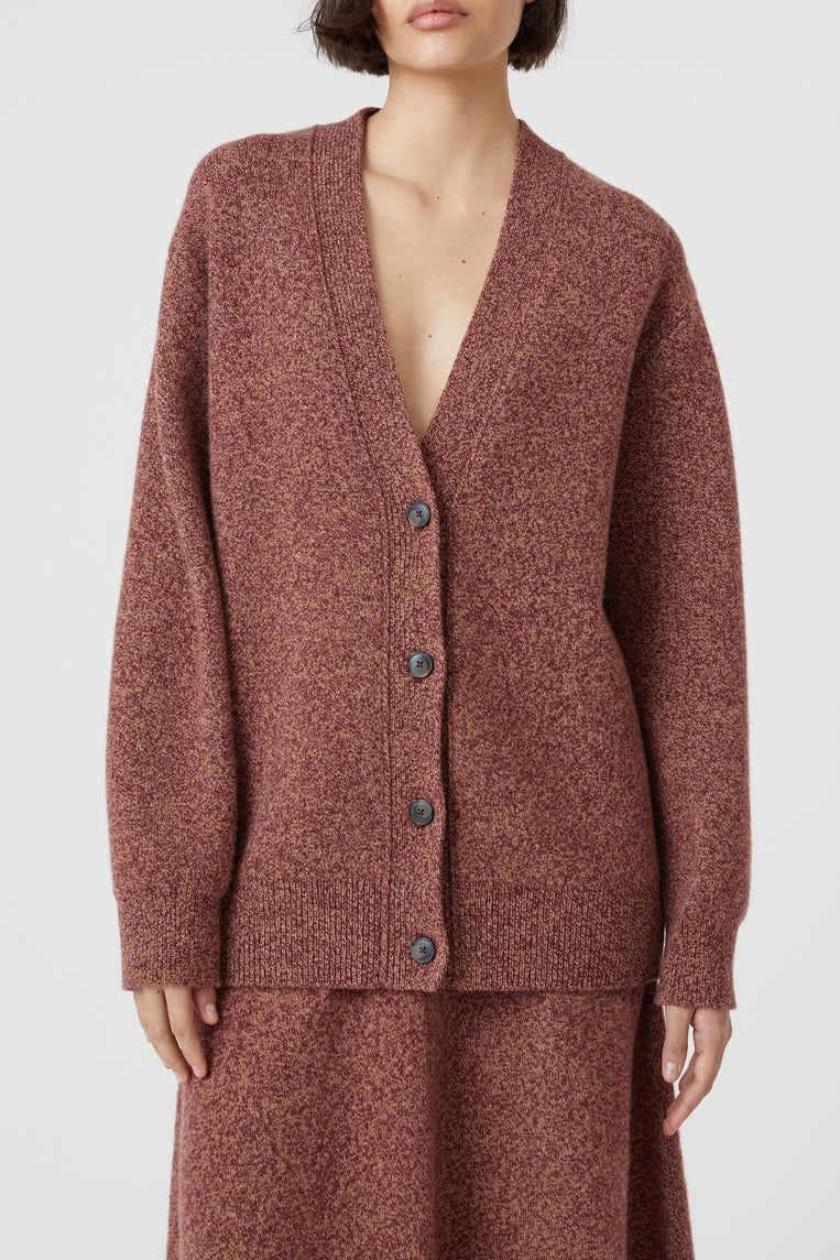 V Cardigan Long Sleeves - Jam - Femme