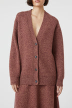 V Cardigan Long Sleeves - Jam - Femme