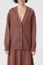 V Cardigan Long Sleeves - Jam - Femme