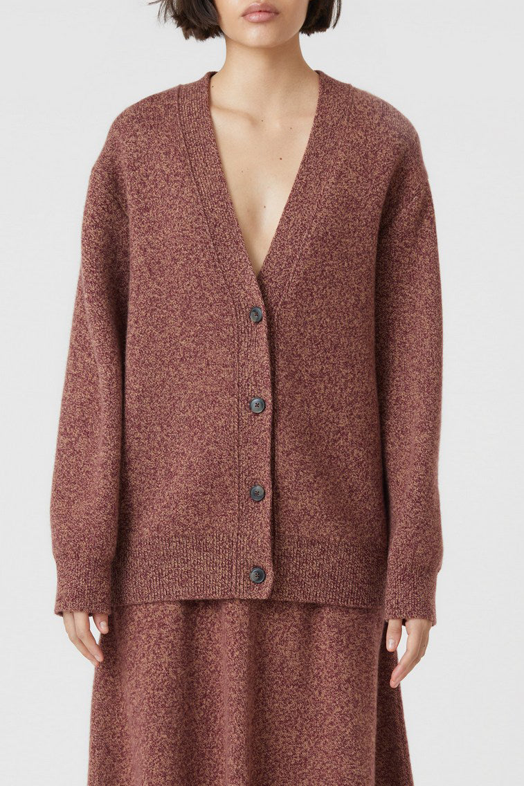 V Cardigan Long Sleeves - Jam - Femme