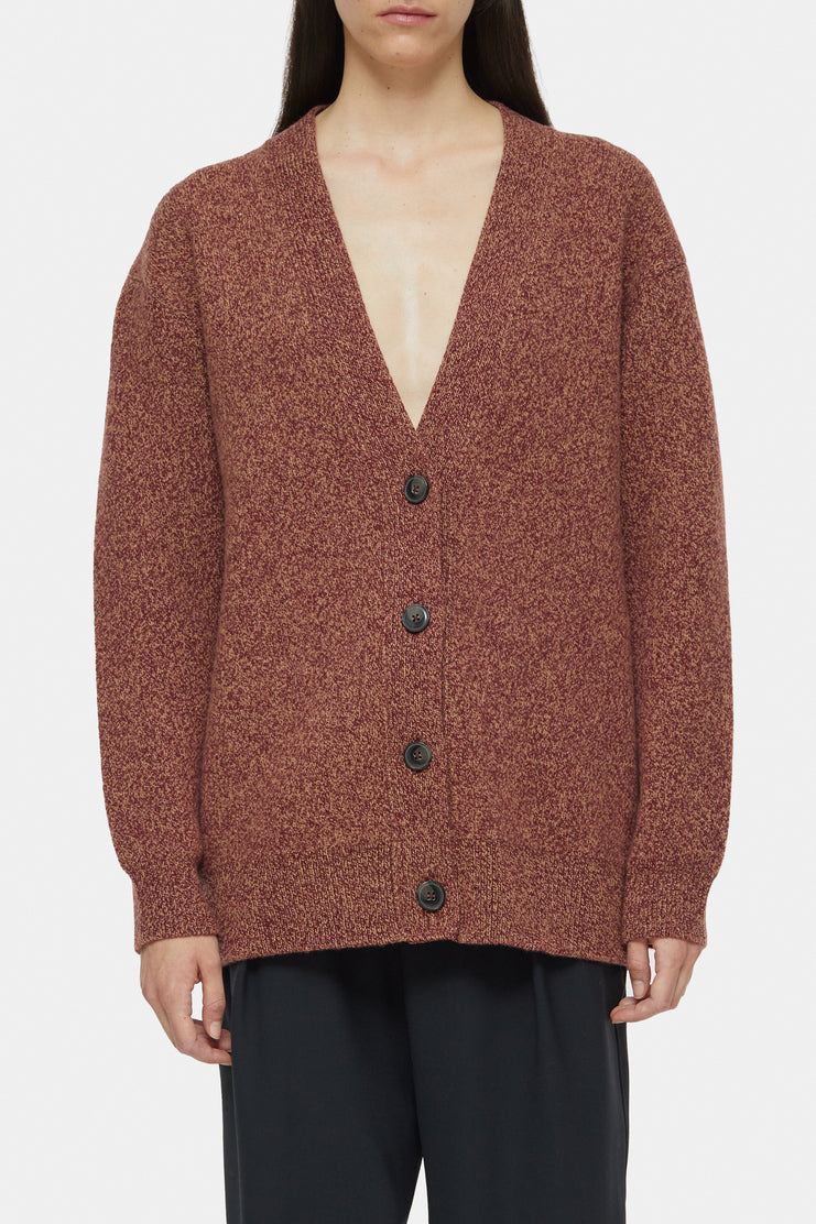 V Cardigan Long Sleeves - Jam - Femme