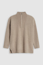 Turtle Neck With Slits - Brown Marble - Femme