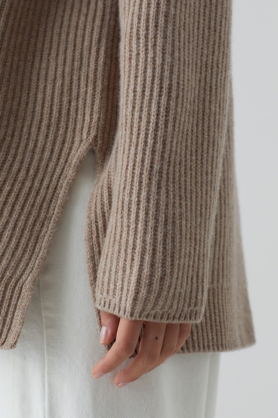 Turtle Neck With Slits - Brown Marble - Femme