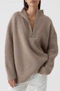 Turtle Neck With Slits - Brown Marble - Femme