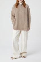 Turtle Neck With Slits - Brown Marble - Femme