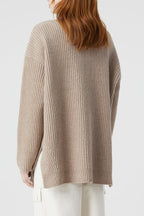 Turtle Neck With Slits - Brown Marble - Femme