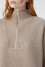Turtle Neck With Slits - Brown Marble - Femme