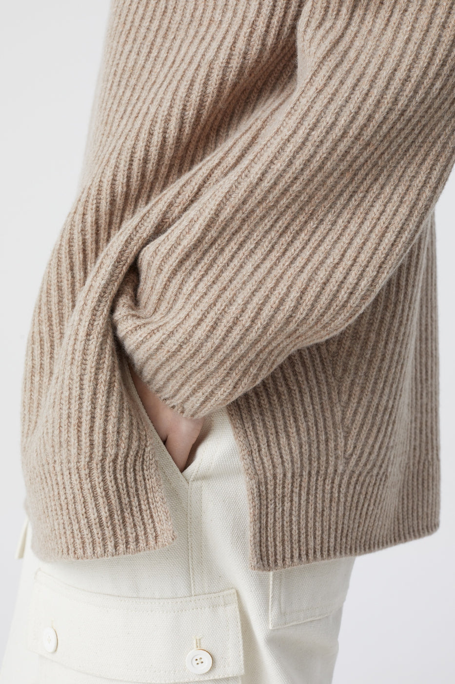 Turtle Neck With Slits - Brown Marble - Femme
