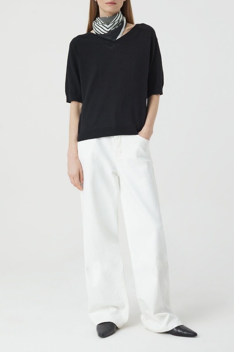 Crew Neck Short Sleeve - Black - Femme