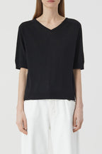 Crew Neck Short Sleeve - Black - Femme