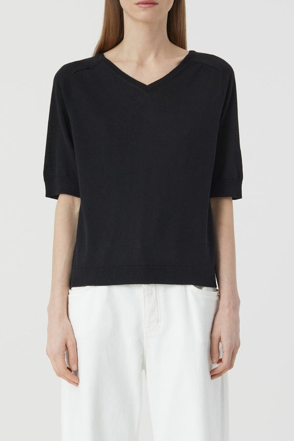 Crew Neck Short Sleeve - Black - Femme