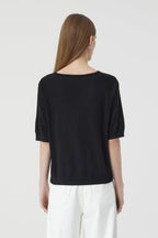 Crew Neck Short Sleeve - Black - Femme