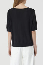 Crew Neck Short Sleeve - Black - Femme