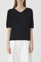 Crew Neck Short Sleeve - Black - Femme