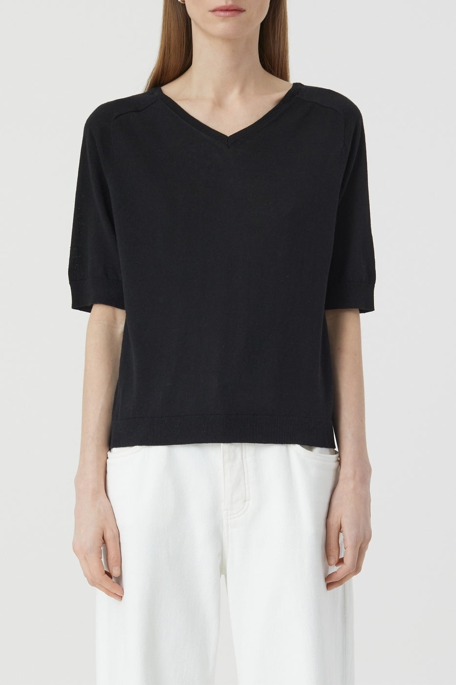Crew Neck Short Sleeve - Black - Femme