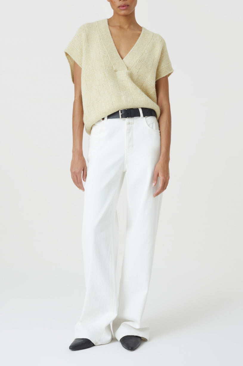 V Neck Vest - Elderflower - Femme