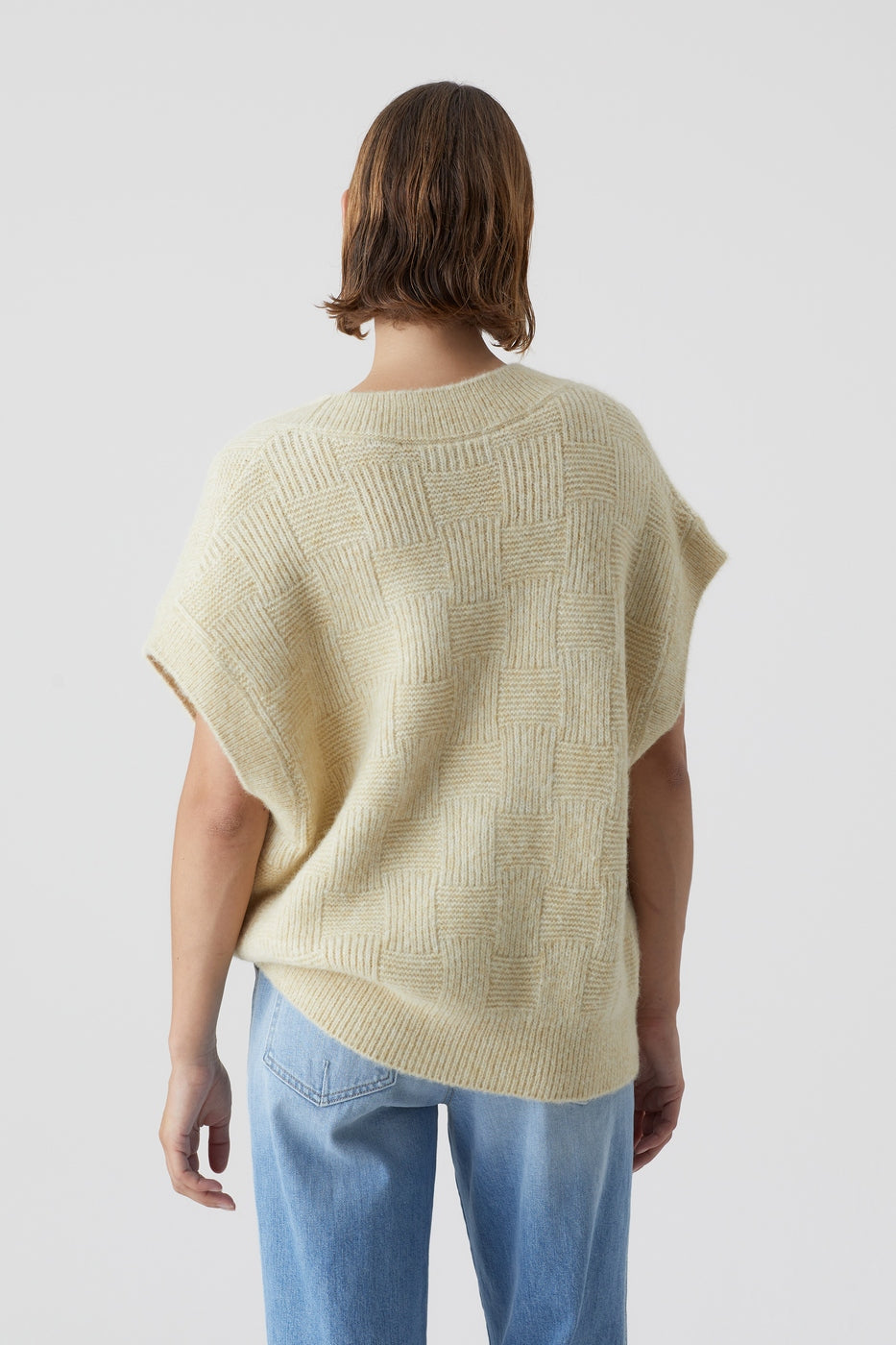 V Neck Vest - Elderflower - Femme