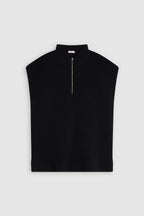 Sleeveless Halfzip - Black - Femme