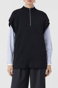 Sleeveless Halfzip - Black - Femme