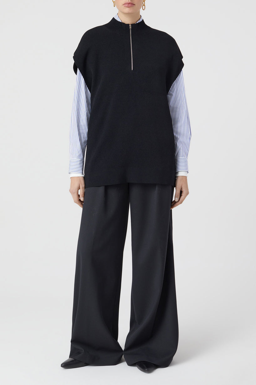 Sleeveless Halfzip - Black - Femme
