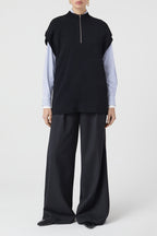 Sleeveless Halfzip - Black - Femme