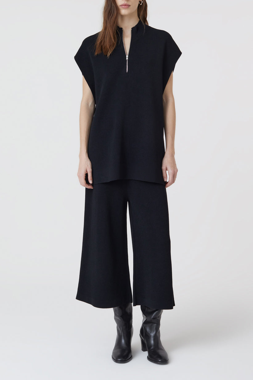 Sleeveless Halfzip - Black - Femme