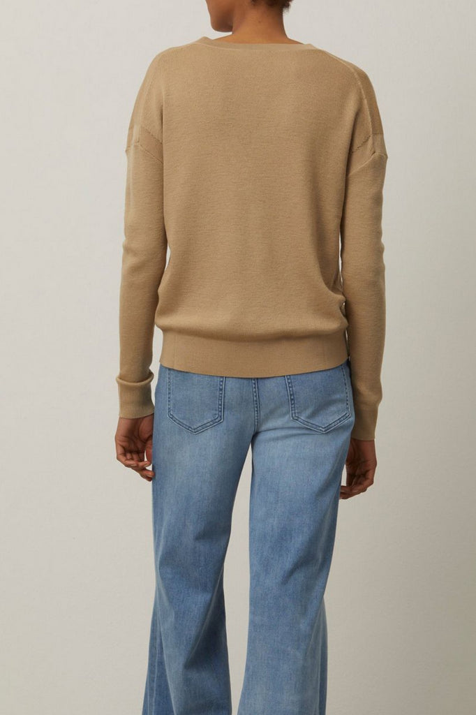 Closed - Pull V Long Sleeve - Raffia - Femme