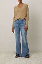 Closed - Pull V Long Sleeve - Raffia - Femme