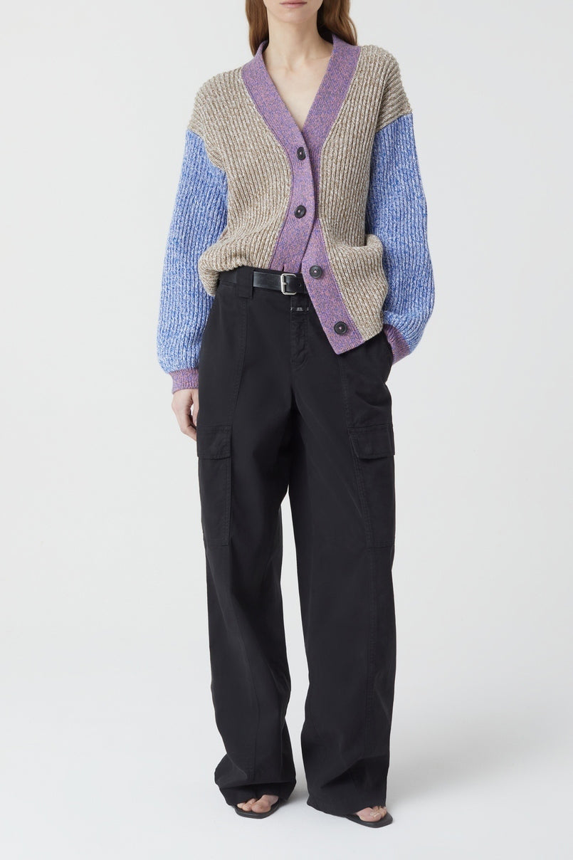 V Cardigan Long Sleeves - Multi Colour - Femme