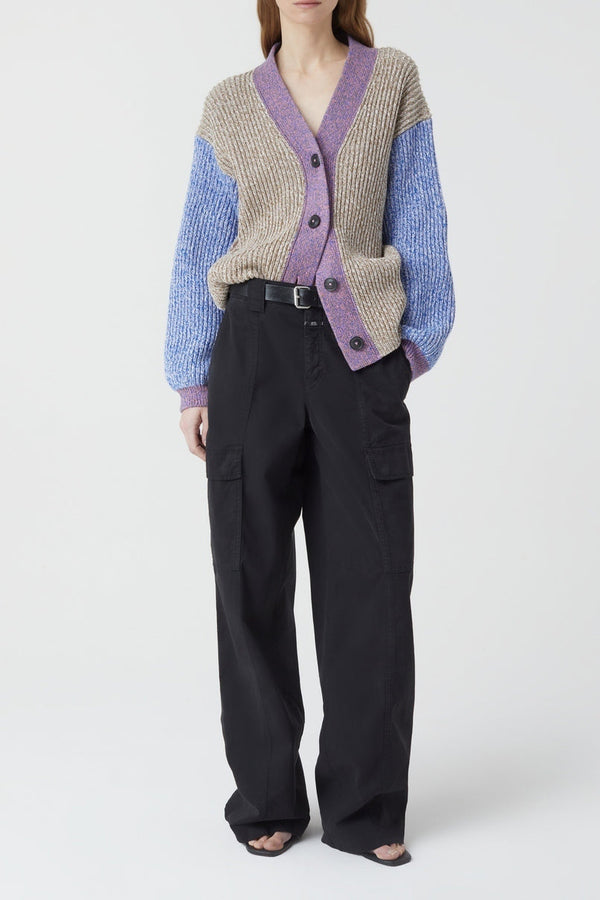 V Cardigan Long Sleeves - Multi Colour - Femme