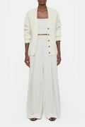 V Cardigan Long Sleeve - Ivory - Femme