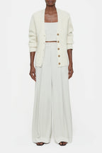 V Cardigan Long Sleeve - Ivory - Femme