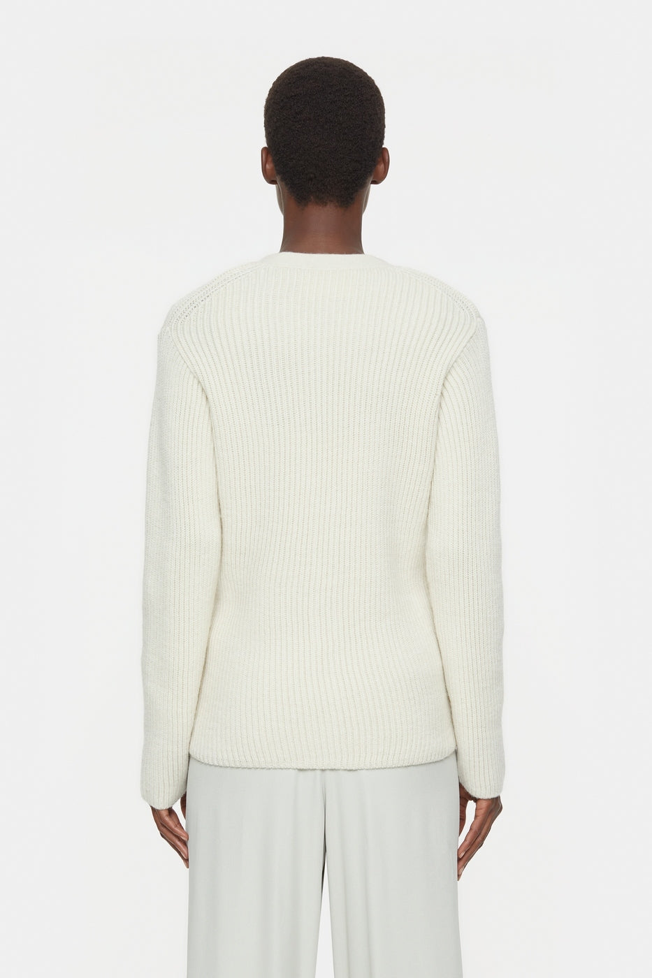 V Cardigan Long Sleeve - Ivory - Femme
