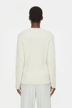 V Cardigan Long Sleeve - Ivory - Femme