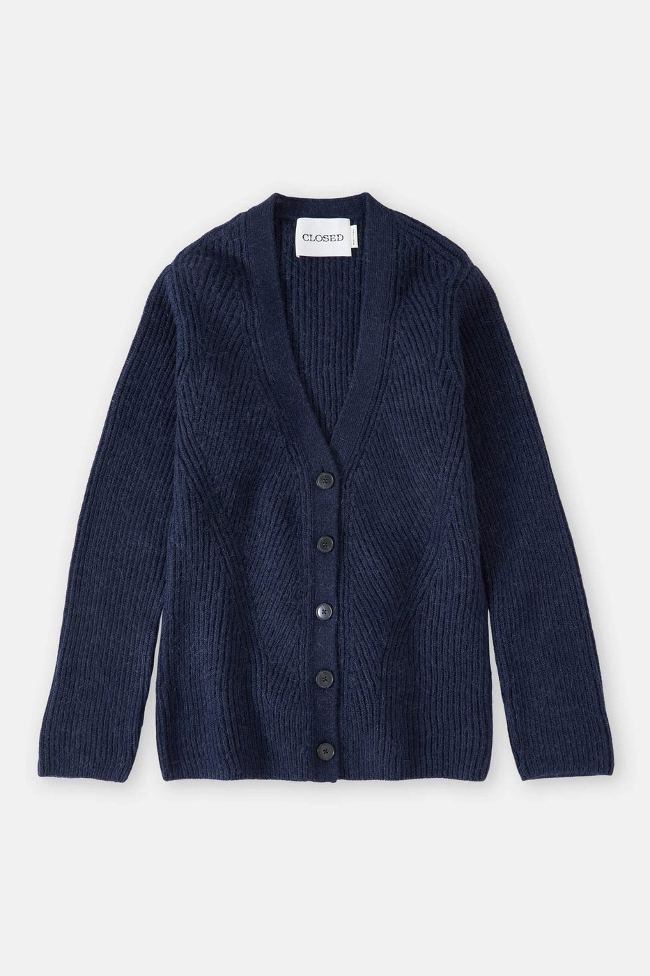 V Cardigan Long Sleeve - Space Blue - Femme