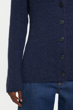 V Cardigan Long Sleeve - Space Blue - Femme