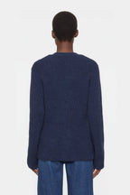 V Cardigan Long Sleeve - Space Blue - Femme