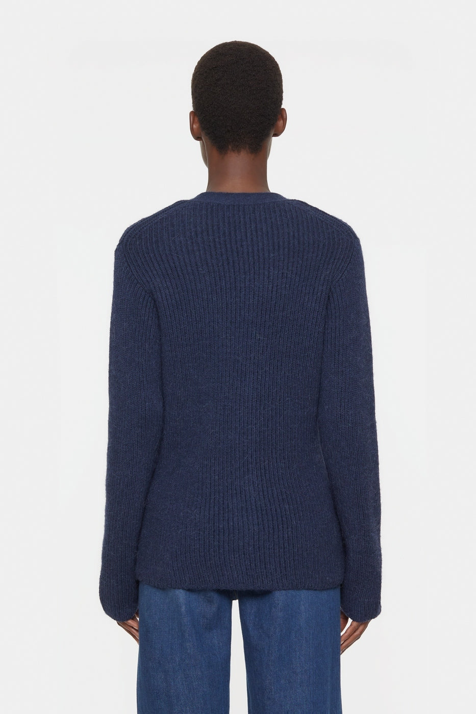 V Cardigan Long Sleeve - Space Blue - Femme