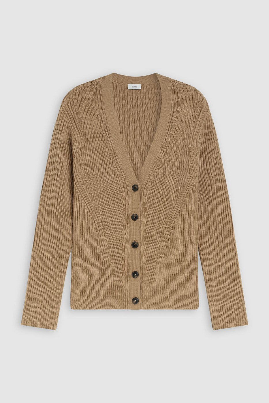 V Cardigan Long Sleeve - Dried Tabaco - Femme