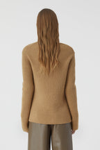 V Cardigan Long Sleeve - Dried Tabaco - Femme